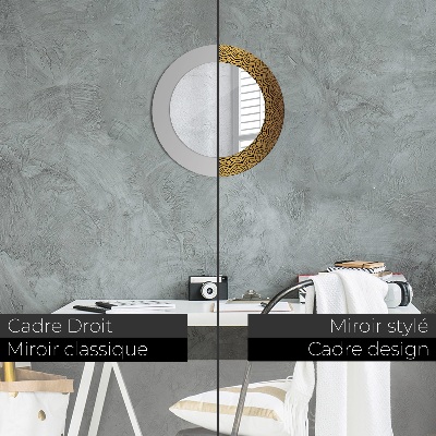 Miroir rond avec décoration Ornement grec