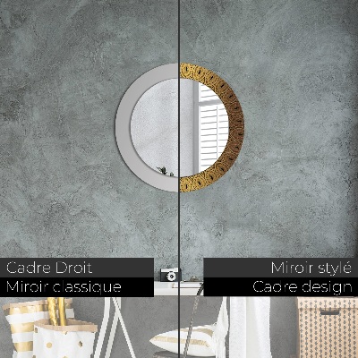 Miroir rond avec décoration Ornement grec