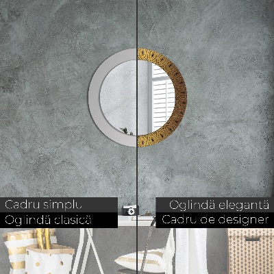 Miroir rond avec décoration Ornement grec