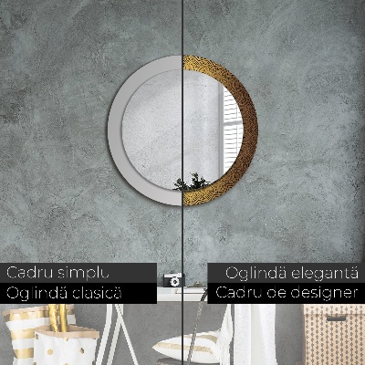 Miroir rond avec décoration Ornement grec