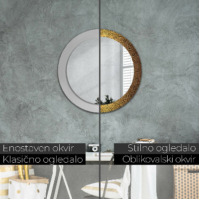 Miroir rond avec décoration Ornement grec