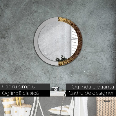 Miroir rond avec décoration Ornement grec