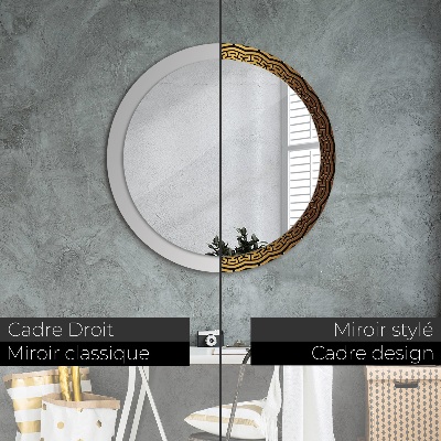 Miroir rond avec décoration Ornement grec