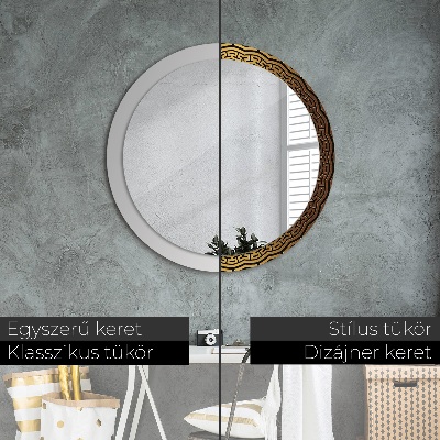 Miroir rond avec décoration Ornement grec