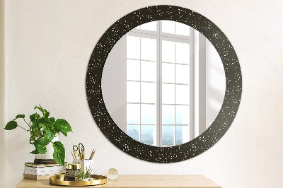 Miroir rond cadre avec impression Points chaotiques