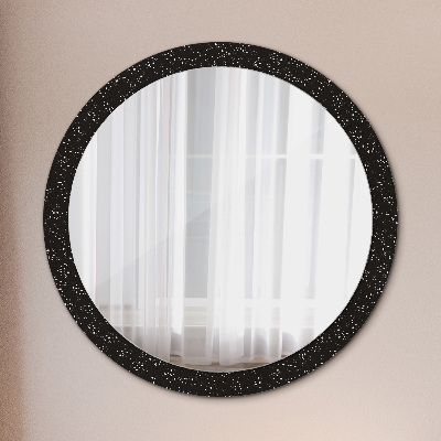 Miroir rond cadre avec impression Points chaotiques