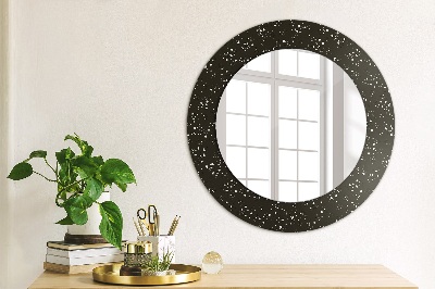 Miroir rond cadre avec impression Points chaotiques