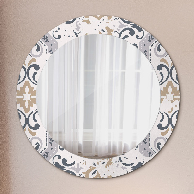Miroir rond avec décoration Carreaux rétro