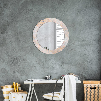 Miroir rond cadre avec impression Mosaïque shabby