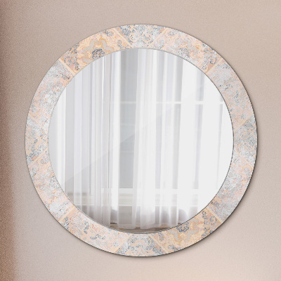 Miroir rond cadre avec impression Mosaïque shabby