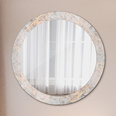 Miroir rond cadre avec impression Mosaïque shabby