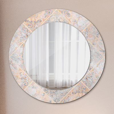 Miroir rond cadre avec impression Mosaïque shabby