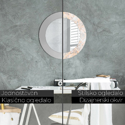 Miroir rond cadre avec impression Mosaïque shabby