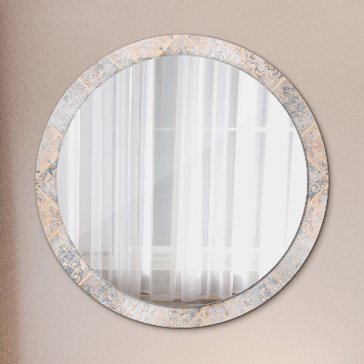 Miroir rond cadre avec impression Mosaïque shabby