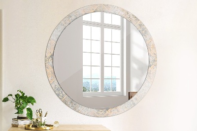 Miroir rond cadre avec impression Mosaïque shabby