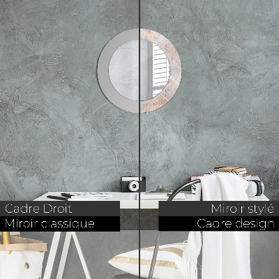 Miroir rond cadre avec impression Mosaïque shabby