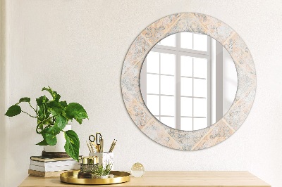 Miroir rond cadre avec impression Mosaïque shabby