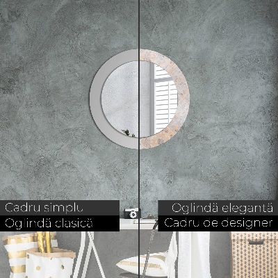 Miroir rond cadre avec impression Mosaïque shabby