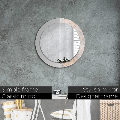 Miroir rond cadre avec impression Mosaïque shabby