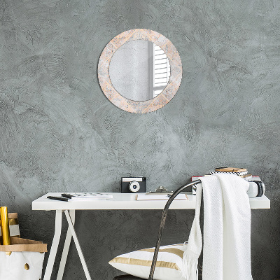 Miroir rond cadre avec impression Mosaïque shabby