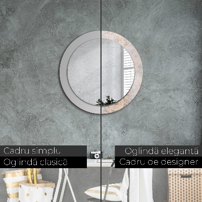 Miroir rond cadre avec impression Mosaïque shabby