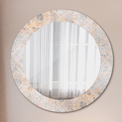 Miroir rond cadre avec impression Mosaïque shabby