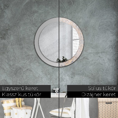 Miroir rond cadre avec impression Mosaïque shabby