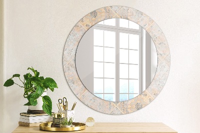 Miroir rond cadre avec impression Mosaïque shabby