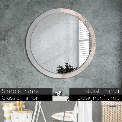 Miroir rond cadre avec impression Mosaïque shabby