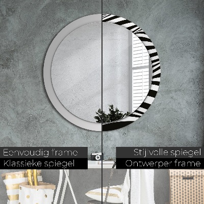 Miroir rond avec décoration Vague abstraite