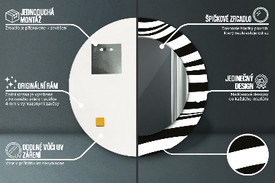 Miroir rond avec décoration Vague abstraite