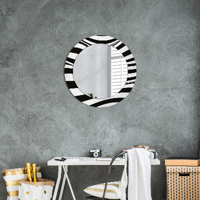 Miroir rond avec décoration Vague abstraite