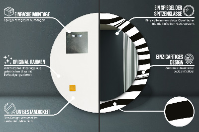 Miroir rond avec décoration Vague abstraite