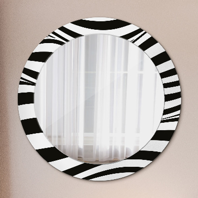 Miroir rond avec décoration Vague abstraite