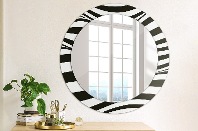 Miroir rond avec décoration Vague abstraite