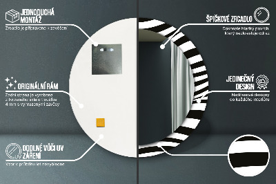 Miroir rond avec décoration Vague abstraite