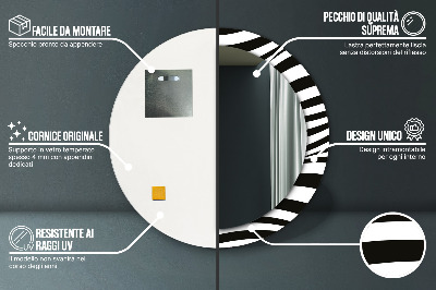 Miroir rond avec décoration Vague abstraite