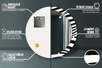 Miroir rond avec décoration Vague abstraite