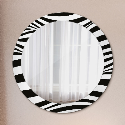 Miroir rond avec décoration Vague abstraite