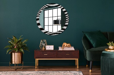 Miroir rond avec décoration Vague abstraite