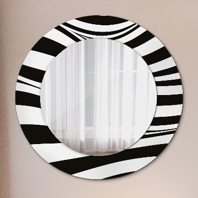 Miroir rond avec décoration Vague abstraite