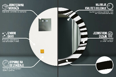 Miroir rond avec décoration Vague abstraite