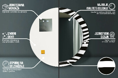 Miroir rond avec décoration Vague abstraite