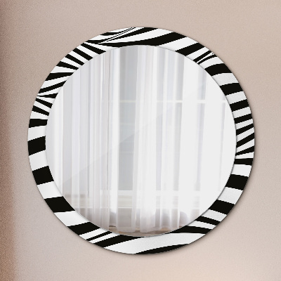 Miroir rond avec décoration Vague abstraite