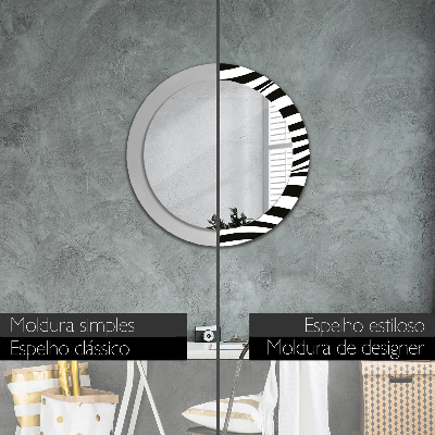 Miroir rond avec décoration Vague abstraite