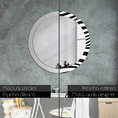 Miroir rond avec décoration Vague abstraite