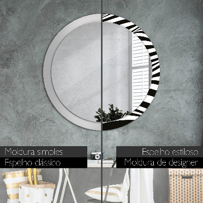 Miroir rond avec décoration Vague abstraite