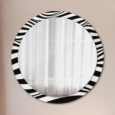 Miroir rond avec décoration Vague abstraite