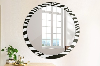 Miroir rond avec décoration Vague abstraite