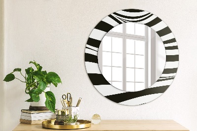 Miroir rond avec décoration Vague abstraite